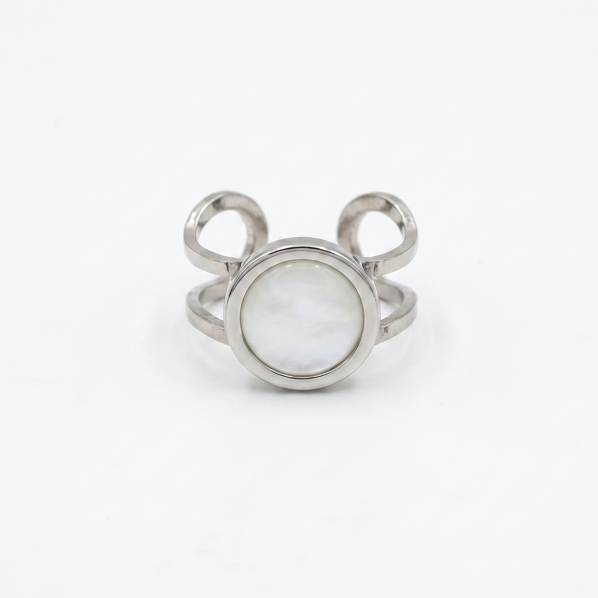 Ring Melwood WHITEPEARL silbrig