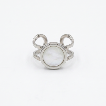 Ring Melwood WHITEPEARL silbrig