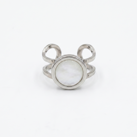 Ring Melwood WHITEPEARL silbrig