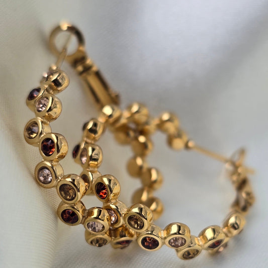 Creolen DOTTY braun goldig