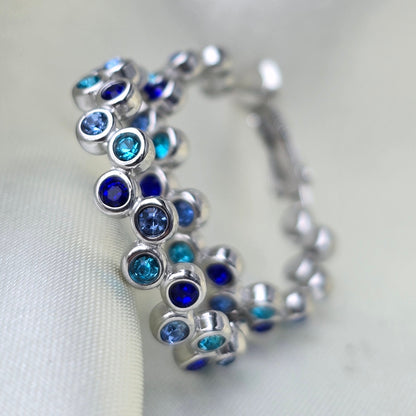 Creolen DOTTY blau silbrig